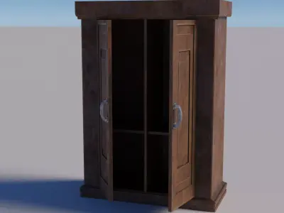 Old Wooden Cabinet 3D model