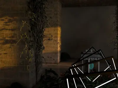 sci-fi dungeon Low-poly 3D model