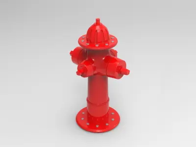 Hydrant fire Low-poly 3D model