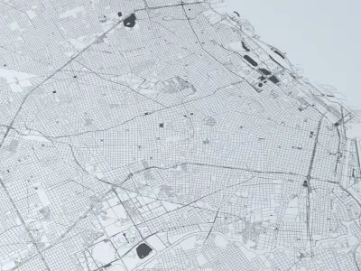 Buenos Aires Road Network and Streets 3D model