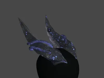 Infected horns Low-poly 3D model