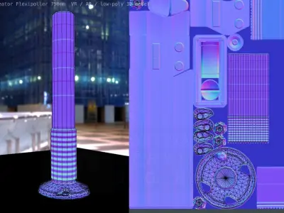 Traffic Delineator Flexipoller 750mm low-poly Low-poly 3D model