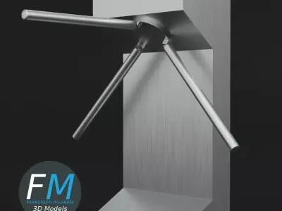 Vertical turnstile gate 3D model