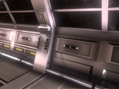 Spaceship - Corridor Low-poly 3D model purchase
