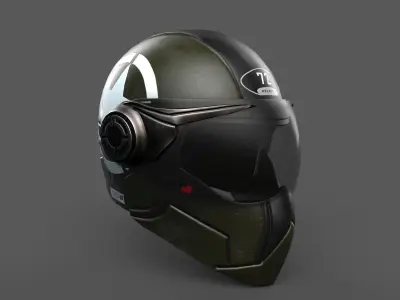 Helmet racer Generic sport scifi human 3d model  Low-poly 3D model
