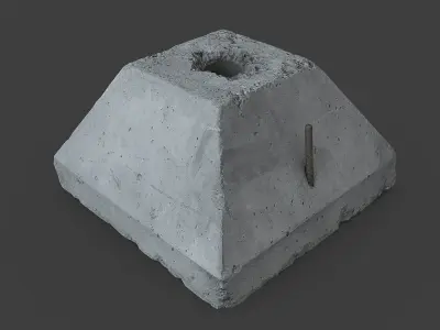 Concrete Block Low-poly 3D model