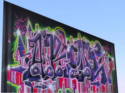 Graffiti wall XVIII 3D model