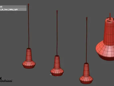 Amis de Jean Ceiling Light Low-poly 3D model