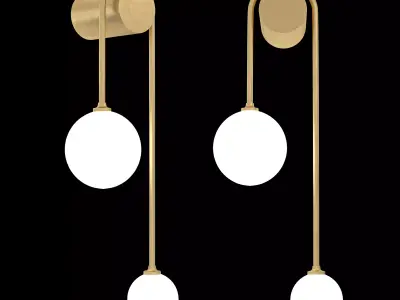 Gold Wall Mounted Lamp 3D model