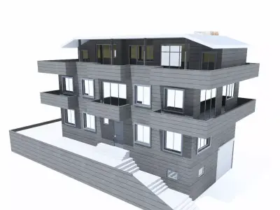 house 2 modern Low-poly 3D model