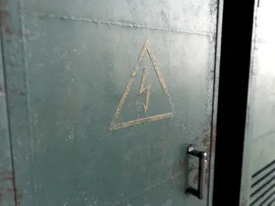 Metal Door PBR Low-poly 3D model