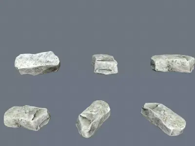 sea stones Low-poly 3D model