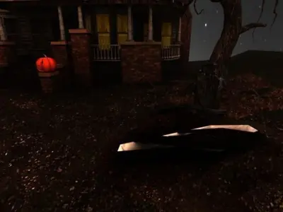 Halloween old house with porch 3D model