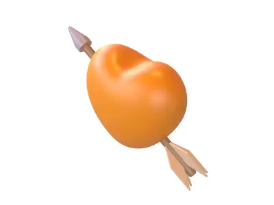 Heart With Arrow v1 007 Low-poly 3D model