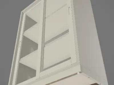 Cabinet With Sliding Glass Doors 3D Asset 3D model