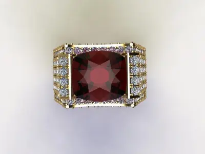 Ring8 garnet ring 3D model