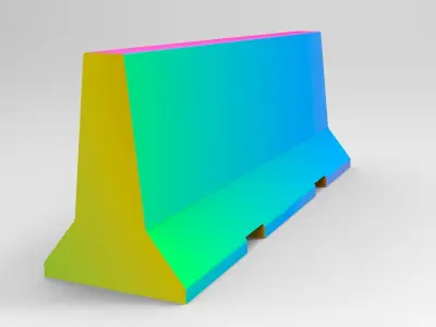 Barricade Concrete 3M - Low Poly Low-poly 3D model