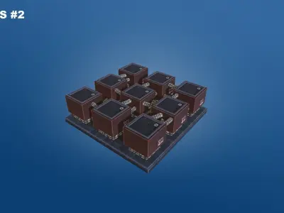 Low Poly Sci-Fi Building 2 - Slums - Pixel City 3D Asset Pack Free low-poly 3D model