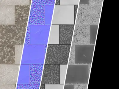 Tile Materials 39- Slate Stone Tiling By Gravel  Sbsar Pbr 4k  Texture