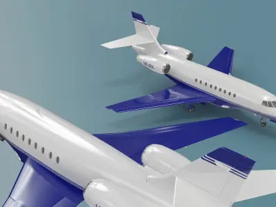  Business Jet Dassault Falcon 2000 Blue 