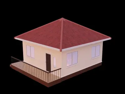 Modern SubUrban House  Low-poly 3D model