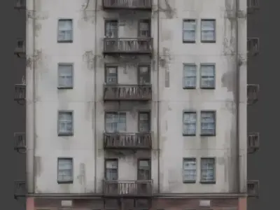 Urban Residential Building 3D Model Low-poly 3D model