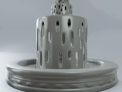 Fountain with holes in it 3D print model