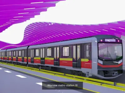Warsaw tram and metro stations IV 3D Model Pack