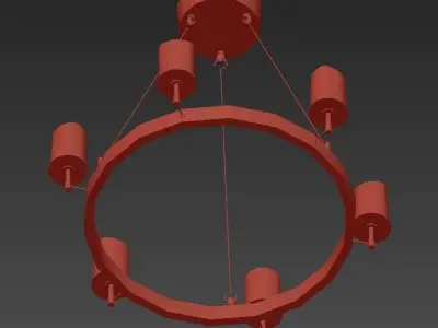 Conne 6 chandelier with four lights 3D model