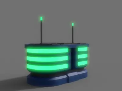 PBR Sci-Fi Building A04 Low-poly 3D model