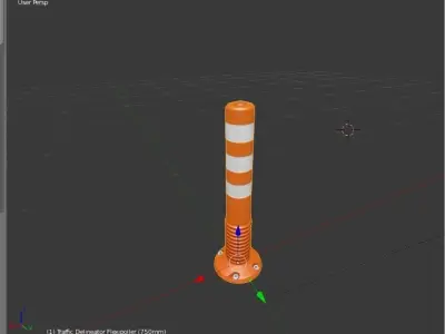 Traffic Delineator Flexipoller 750mm low-poly Low-poly 3D model