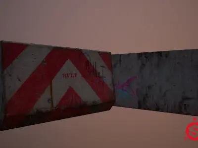 Street Barricade Low-poly 3D model