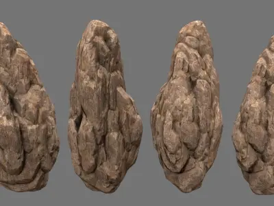 Rock Set rocks for short game Low-poly 3D model