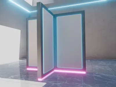 VR Gallery for Product Showcase Low-poly 3D model