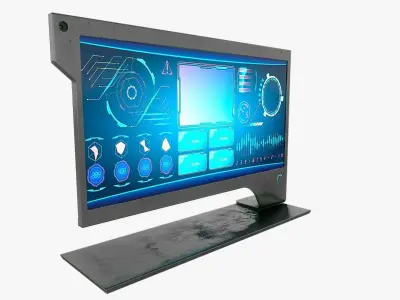 Sci-fi Monitor12 Low-poly 3D model