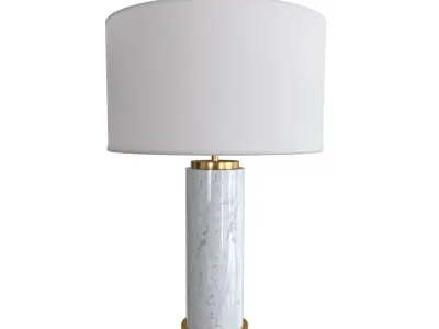 West Elm Pillar Table Lamp Marble 3D model