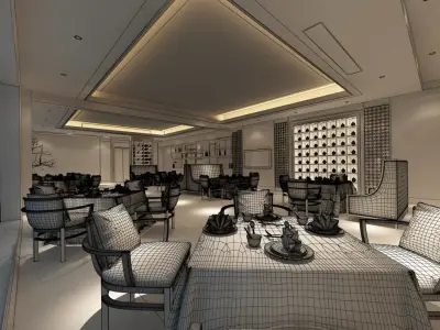 Business Restaurant - Coffee - Banquet  111 3D model