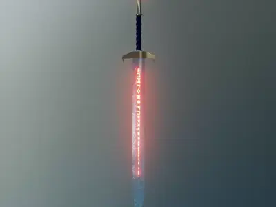 Sword with light 3D model