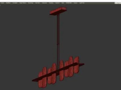 Vitre Large Linear LED Pendant Low-poly 3D model