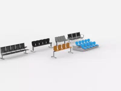 Waiting Room Chairs set 3D model