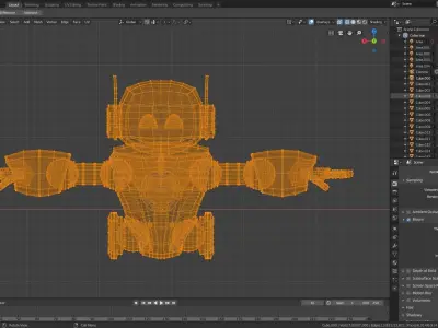 Robot with glowing eyes 3D model