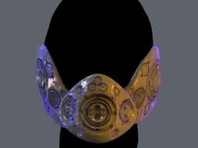 Gas mask helmet scifi Low-poly character art game space Low-poly 3D model 4