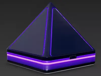 Advanced Sci-Fi Pyramid Container 3D Model Low-poly 3D model