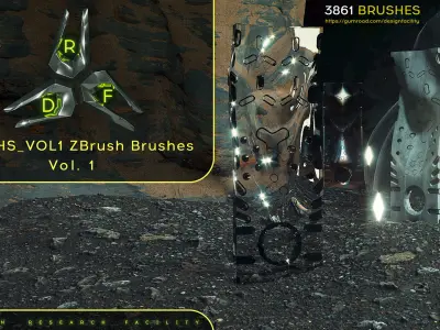 ZBrush - 3861 IMM Hard Surface Brushes Vol1 3D model