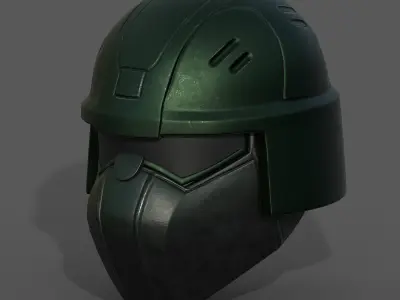 Helmet scifi military combat 3d futuristic technology fantasy  Low-poly 3D model