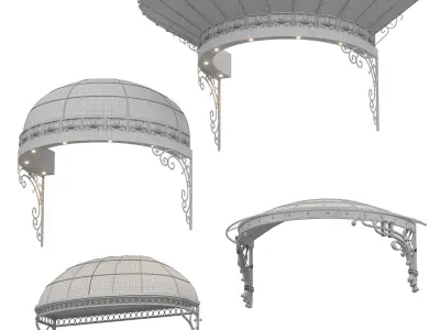 Classic visor - 4 models 3D model