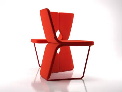 Studio chair with metal frame 3D model