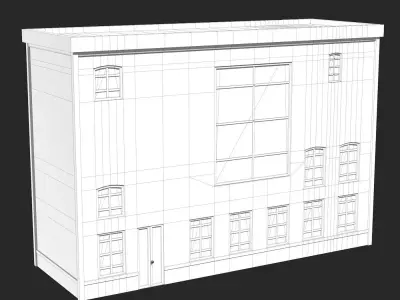 Building house with windows and doors 3D model