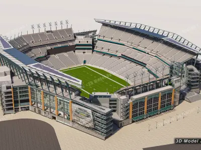 Lincoln Financial Field Stadium - Philadelphia USA  Low-poly 3D model