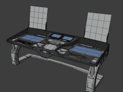 Sci Fi Lab Control Panel Low-poly 3D model